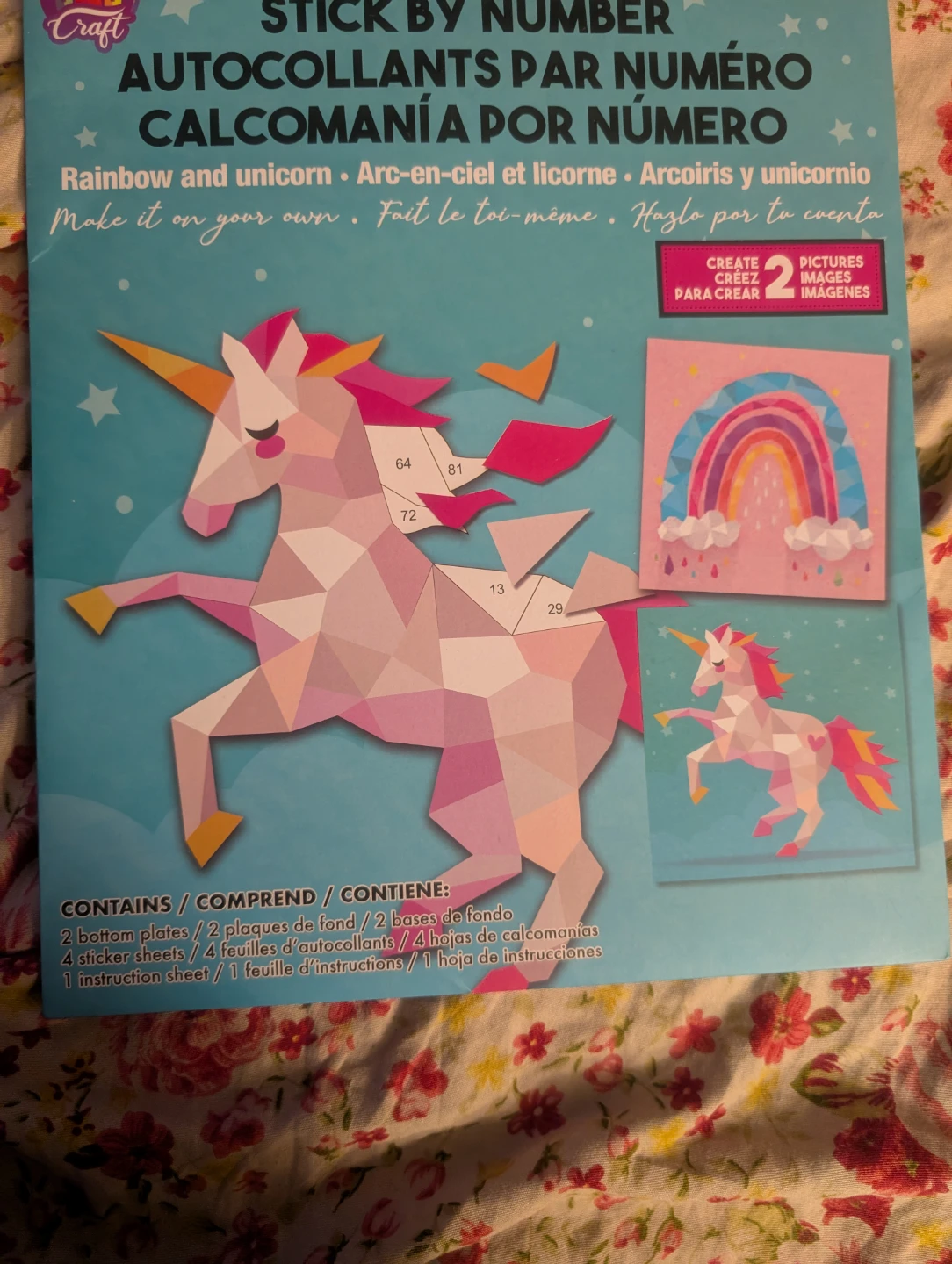 ⚽Stick by Number Rainbow & Unicorn Craft Kit