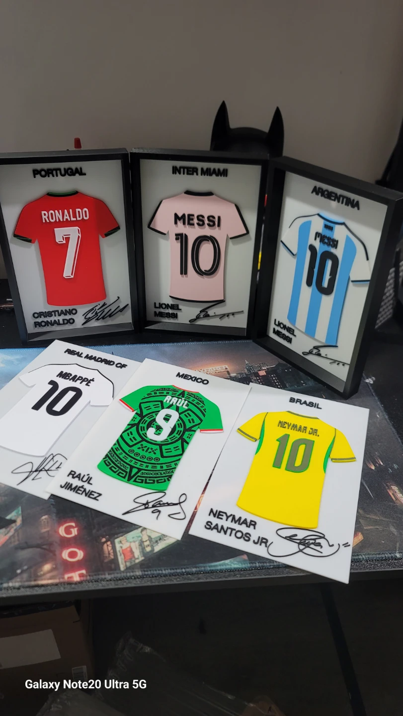 MADE TO ORDER ONLY. 3D Prints Framed Soccer Jersey Art.