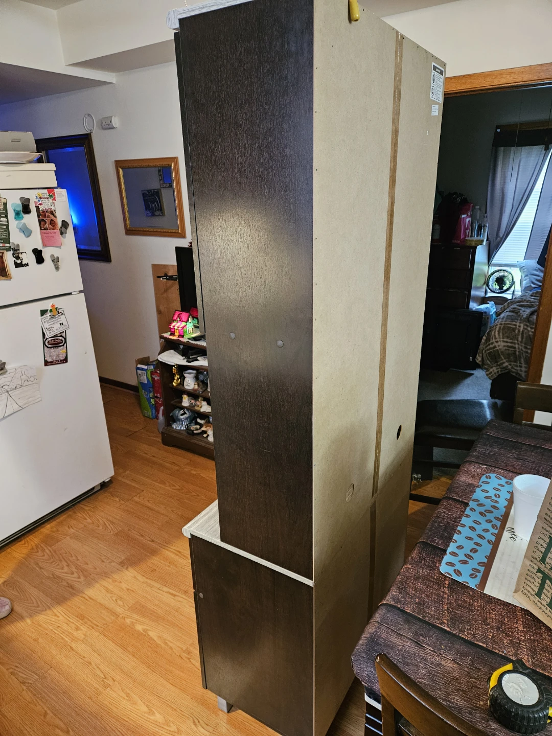 Dark Brown Kitchen Hutch with Glass Doors - photo 2