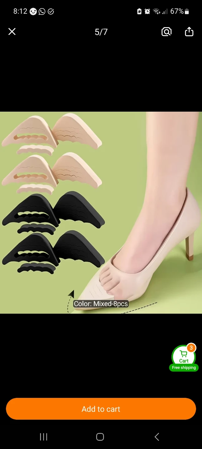 Memory foam shoe inserts 8pcs - photo 3