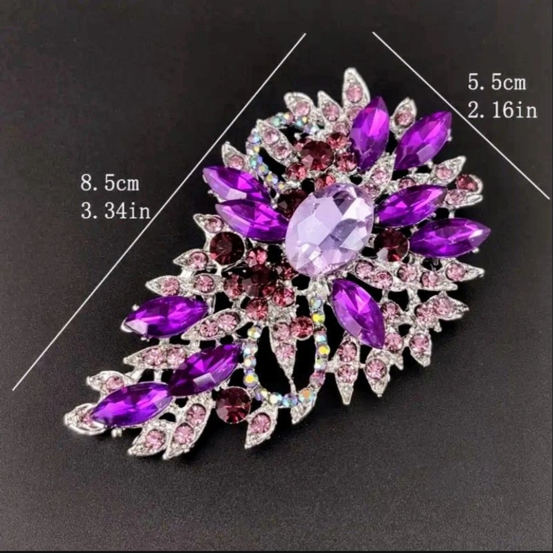Ornate Crystal Brooch Pin ⚽ - photo 2