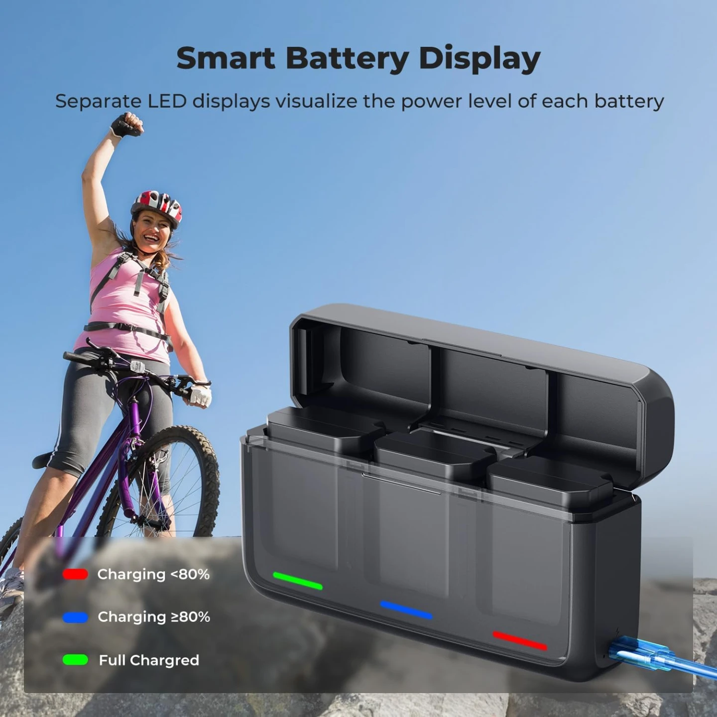 K&F CONCEPT 3-Pack NP-FZ100 Battery and USB C Fast Charging Case - photo 4