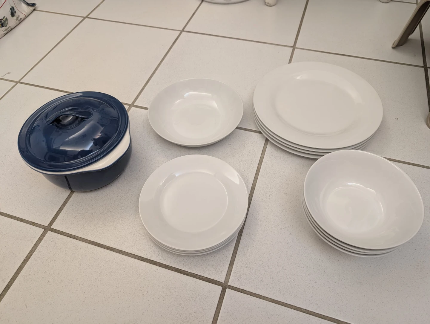 White Ceramic Dinner Plates and Bowls