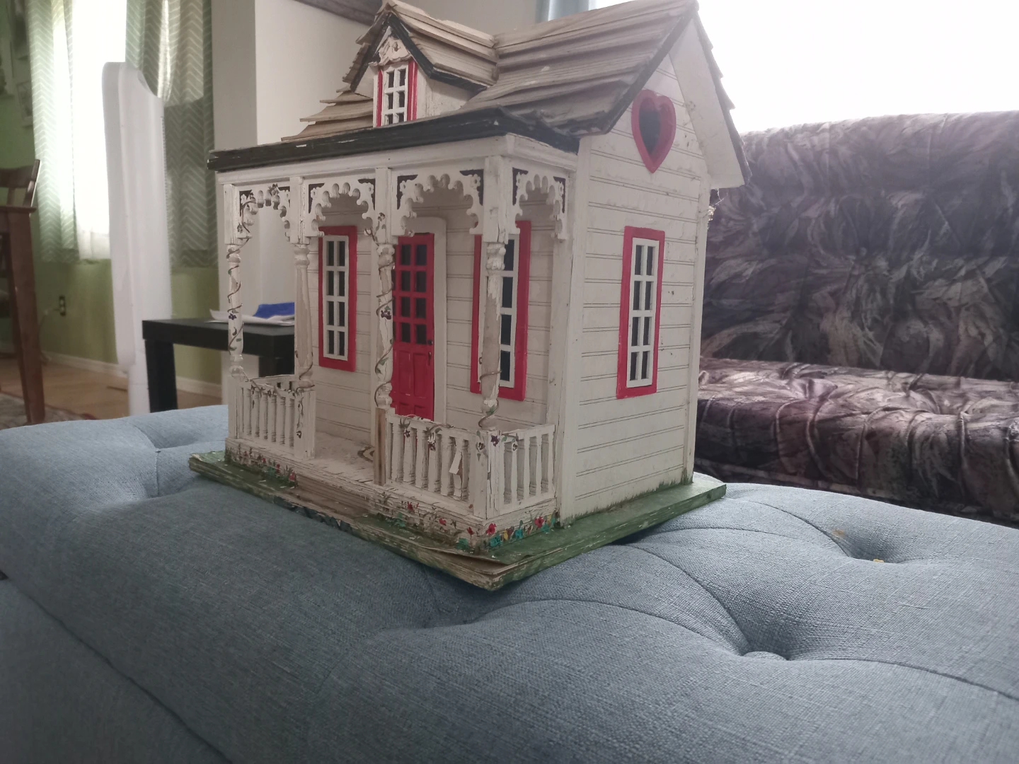 Vintage Dollhouse with Red Doors and Porch - photo 2