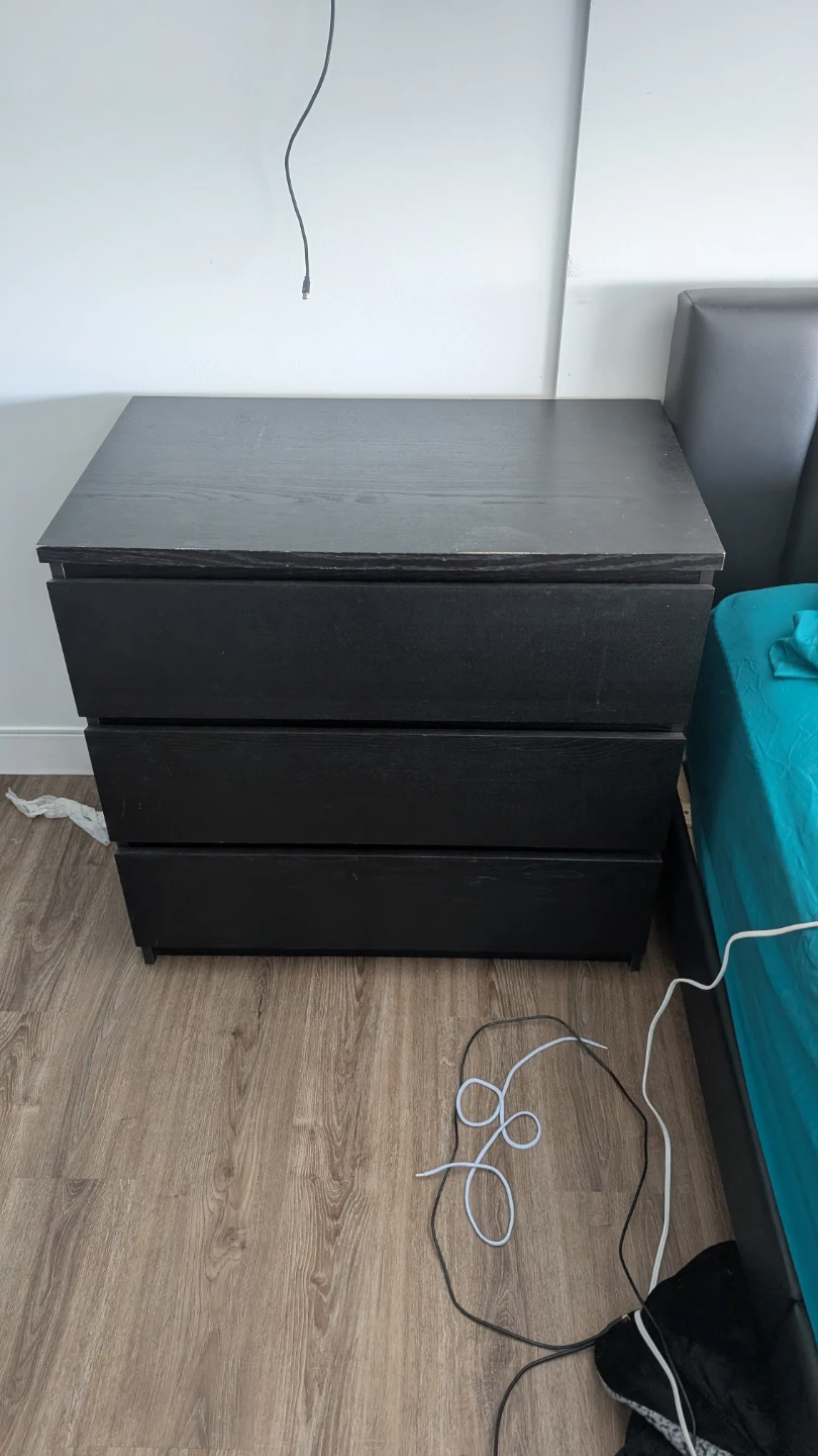 Black 3-Drawer Dresser - photo 2