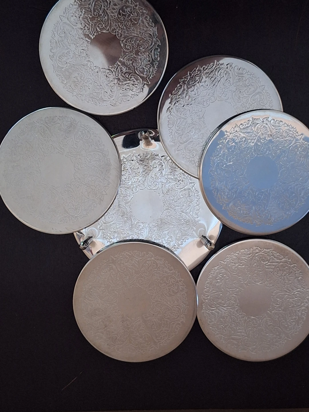 Silver Plated Tray/Trivit  and Coasters Set - photo 3