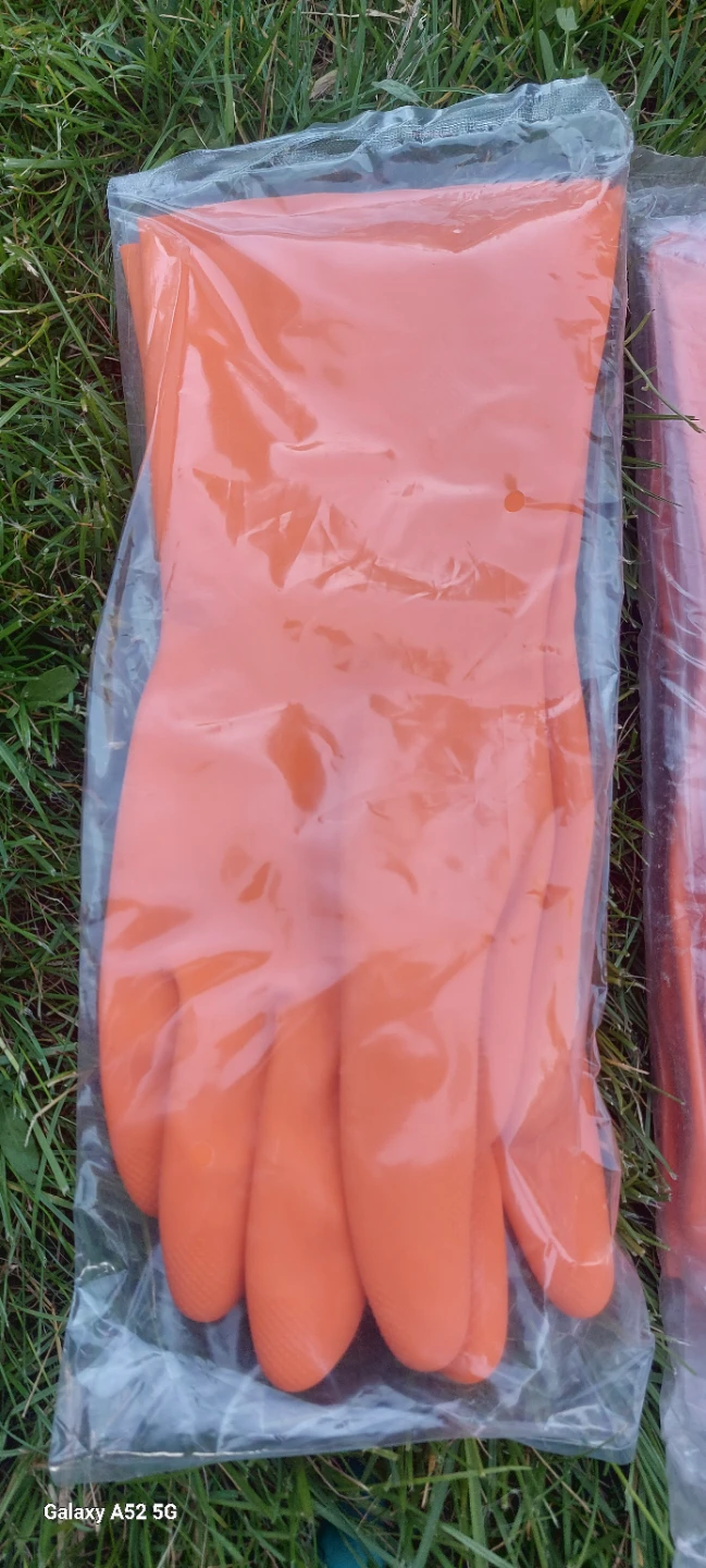 Hy Five Orange Rubber Gloves - Large - 6 Pairs - photo 3