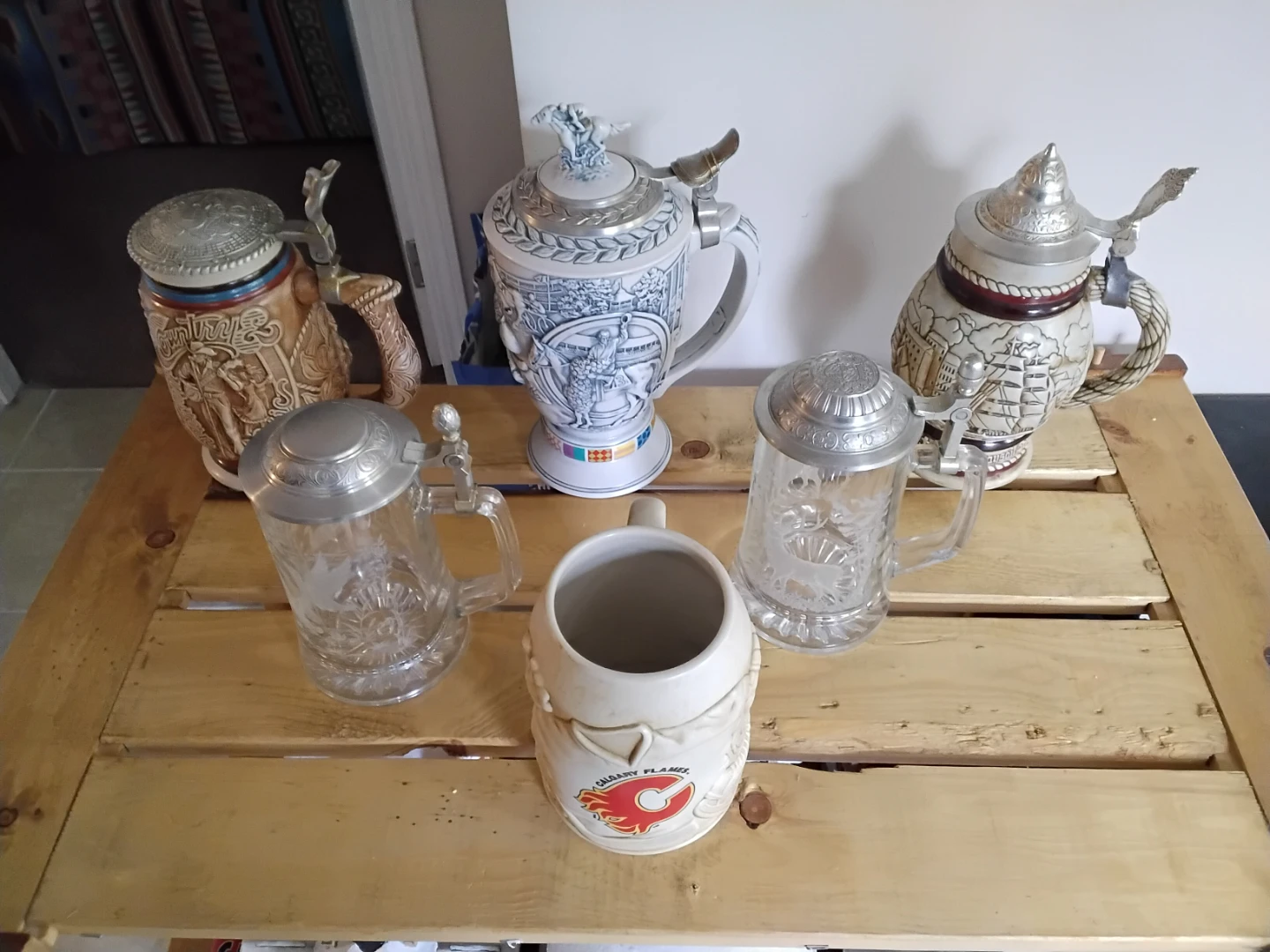 Collection of 5 German Beer Steins