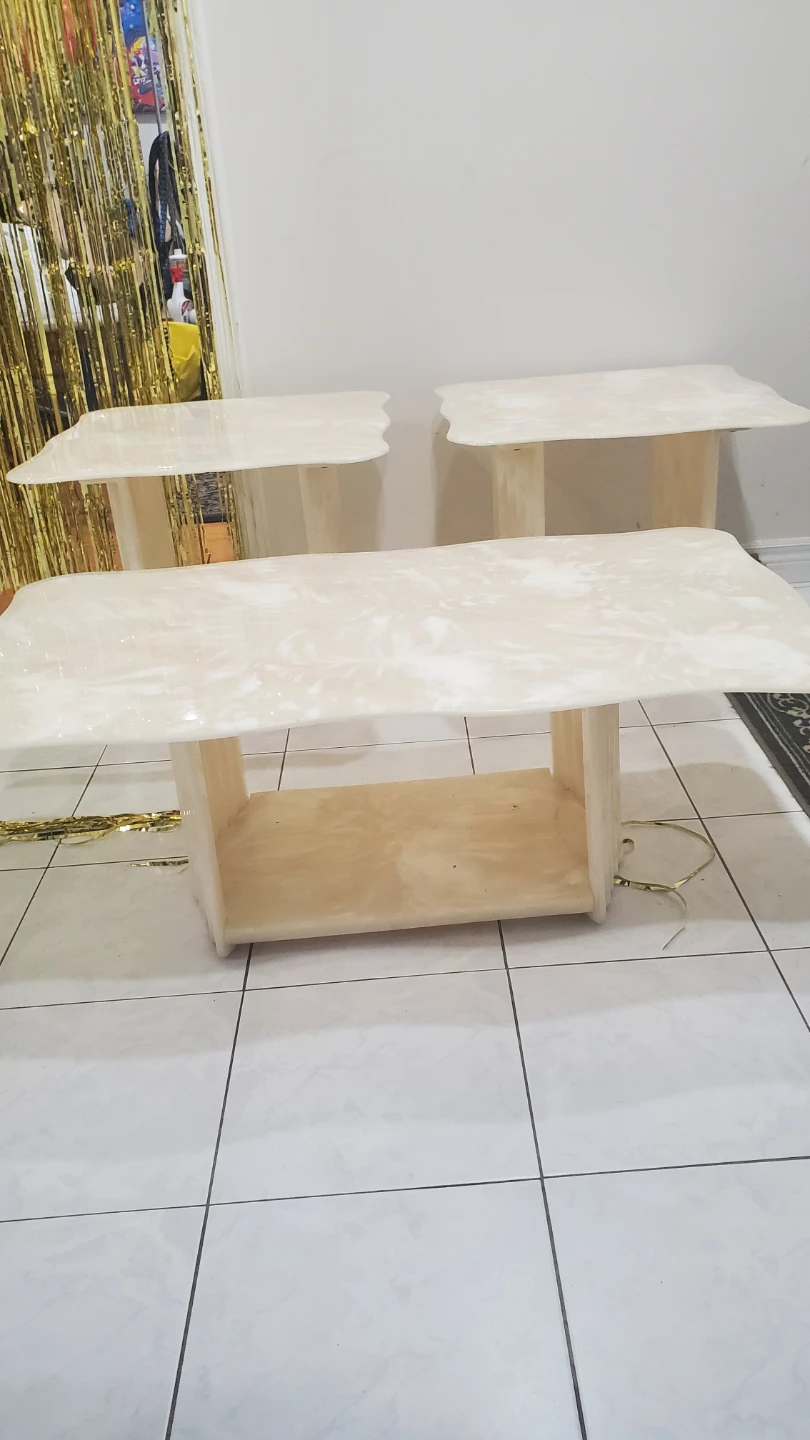Marble Top Side Tables (Set of 3)