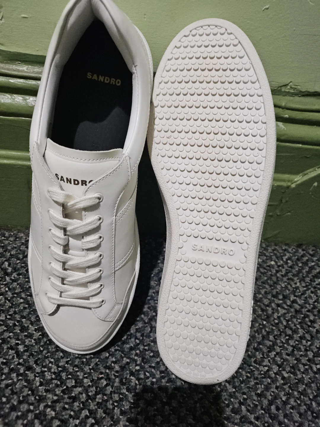 White Sandro Leather Sneakers - photo 2