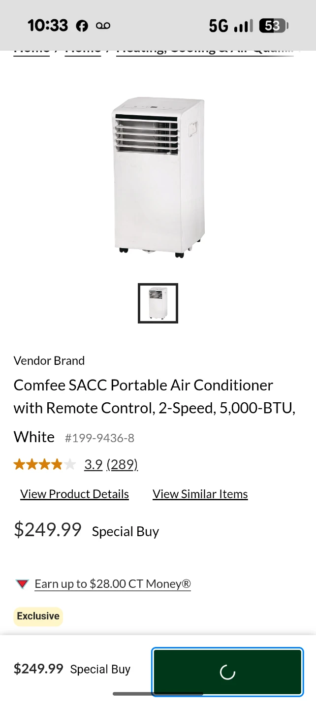 Comfee Portable Air Conditioner - photo 3