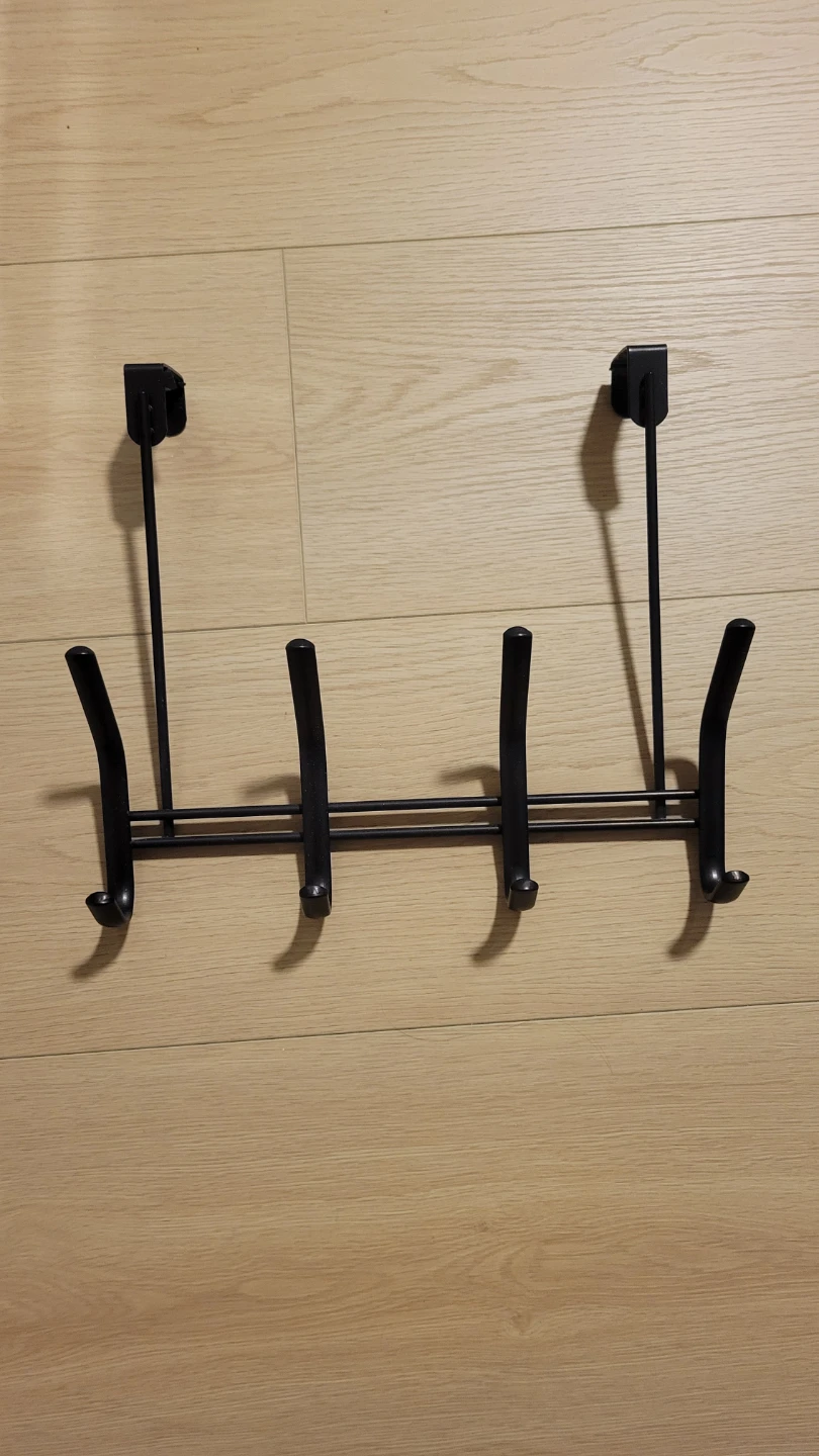 Black Metal Over-the-Door Hook Rack