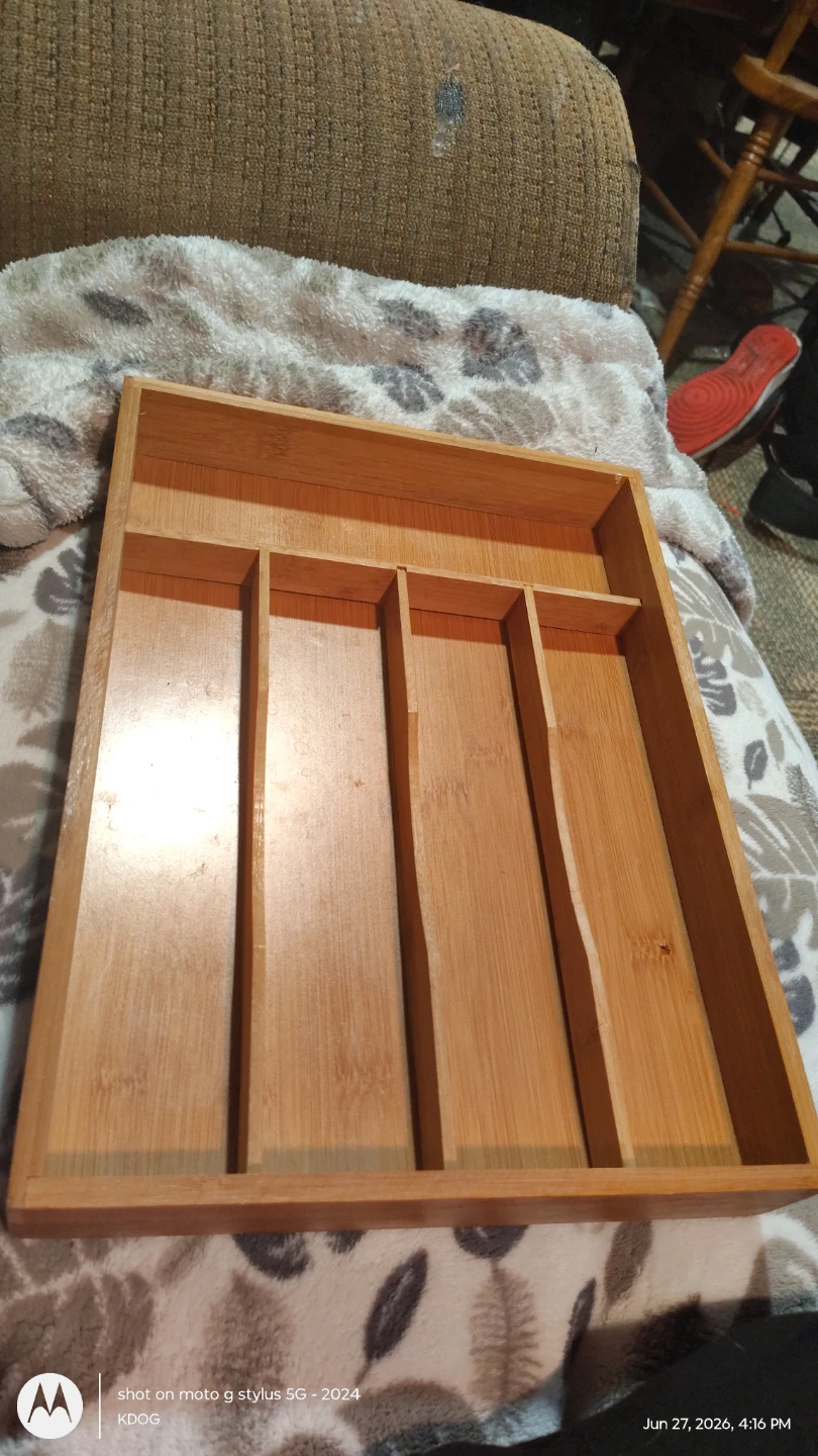 Bamboo Cutlery Organizer Tray