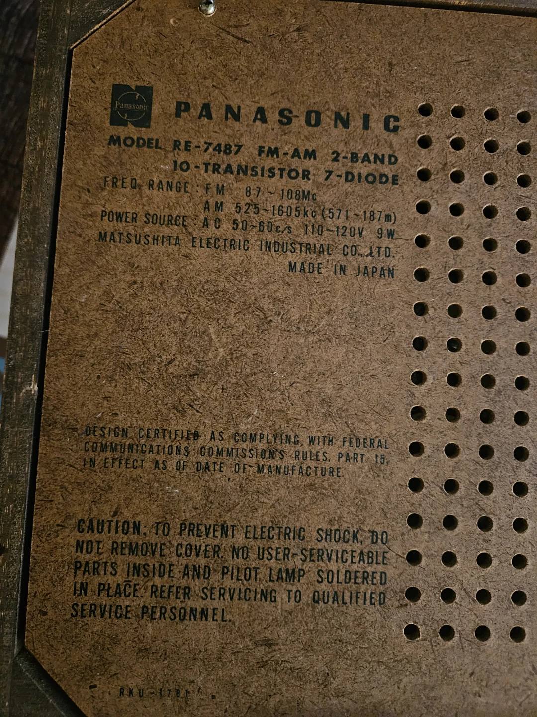 Panasonic RE-7487 FM-AM 2-Band Transistor Radio - photo 3