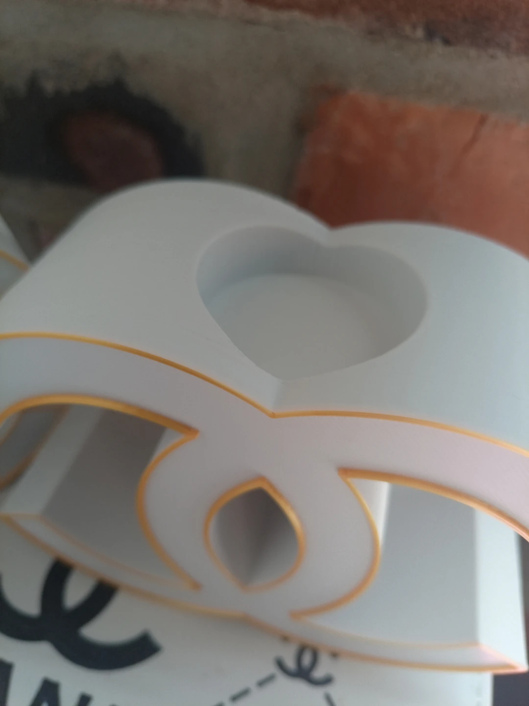 White and Gold CC Logo Candle Holder set of two - photo 3