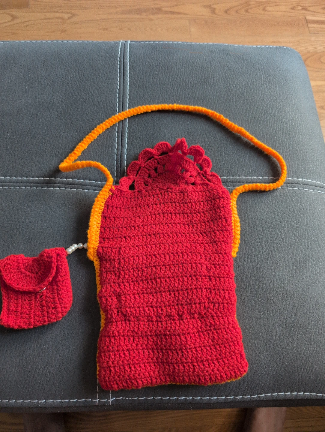 Crocheted Bag with Mini Pouch - photo 2