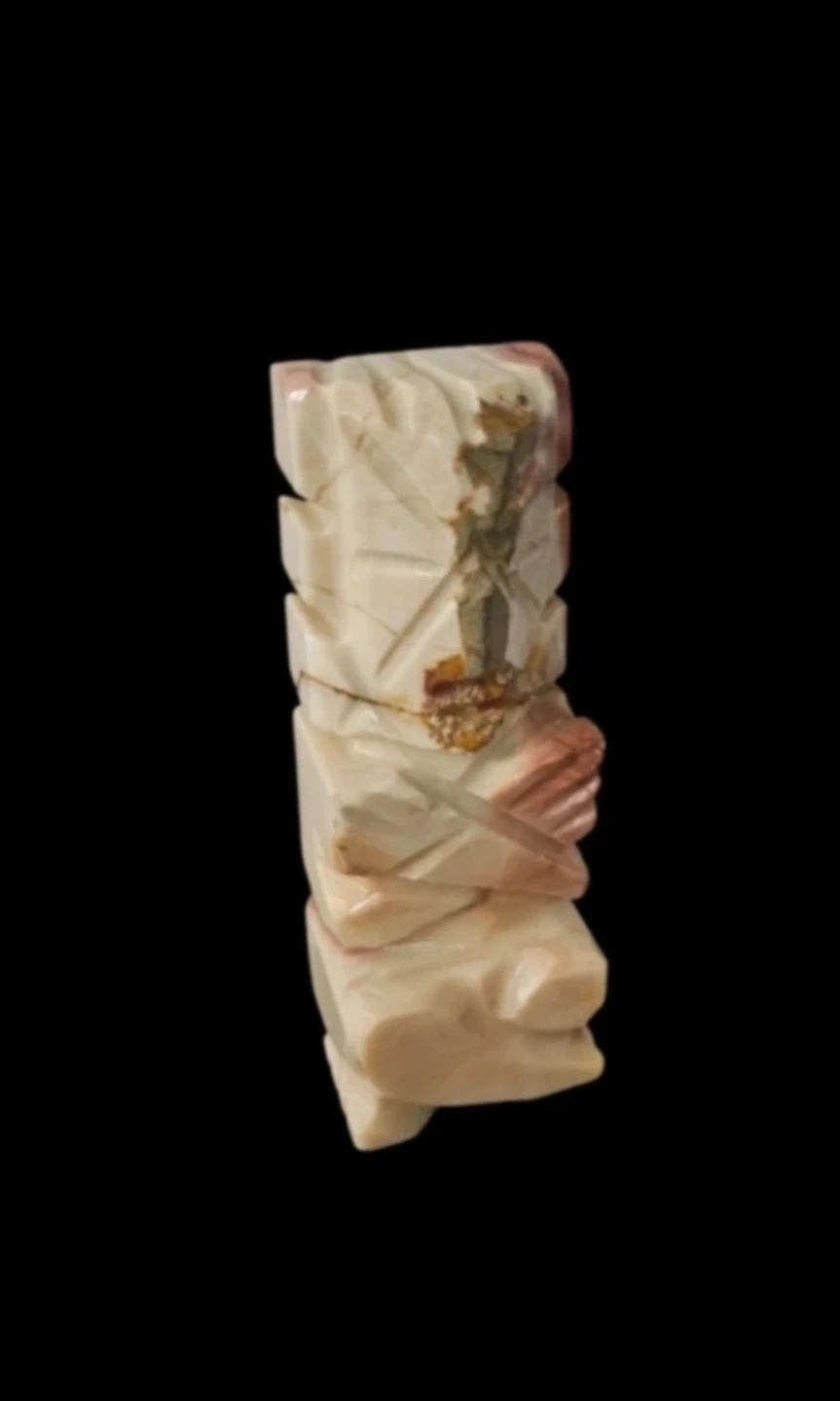 Unique Marble Moai Inspired Statue