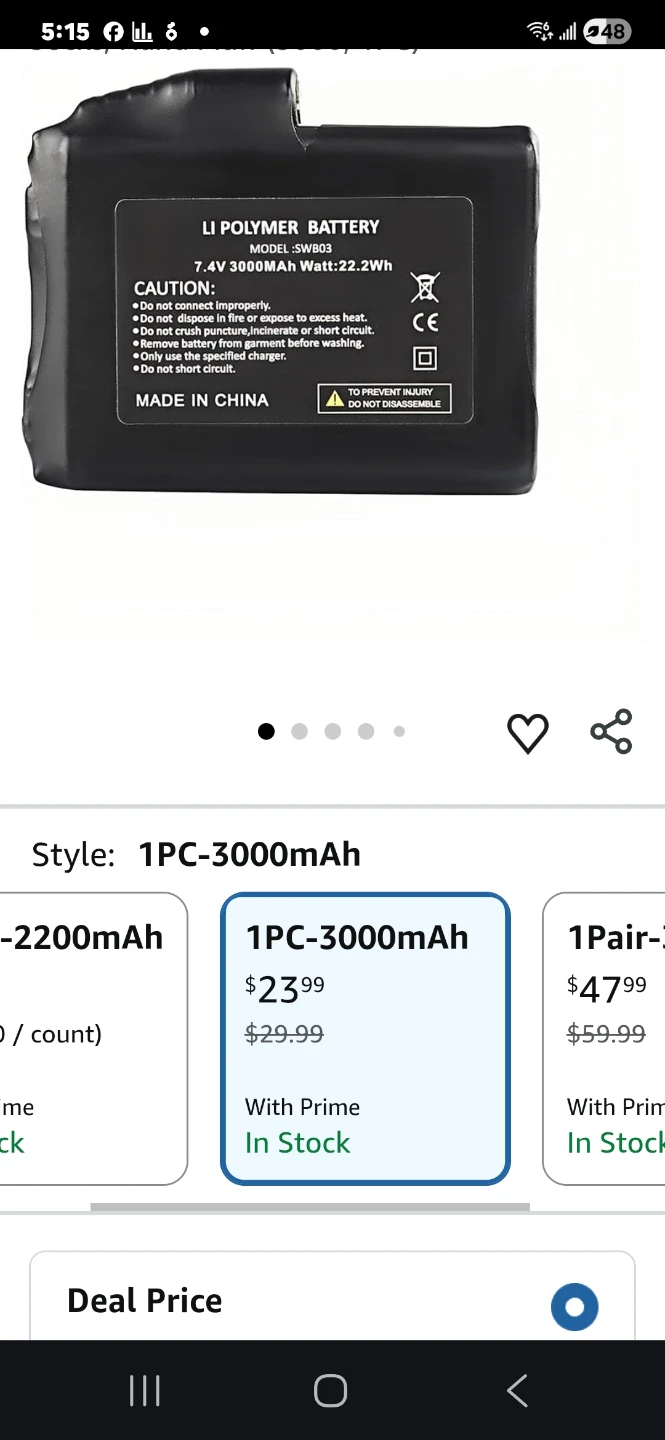 Li Polymer Battery Pack SWB01 7.4V 3000mAh - photo 2