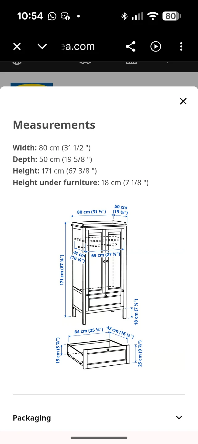 White Double Door Wardrobe with Drawer - photo 4