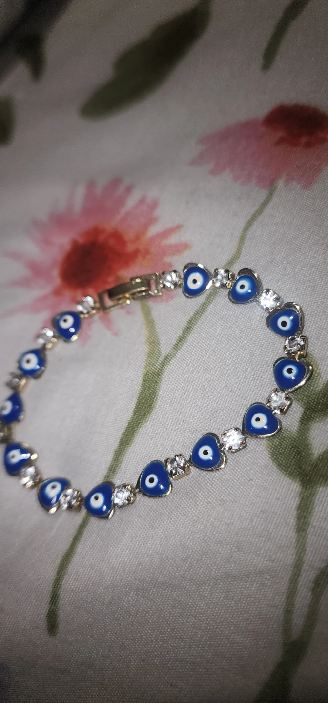Gold Tone Evil Eye Heart Bracelet - photo 2