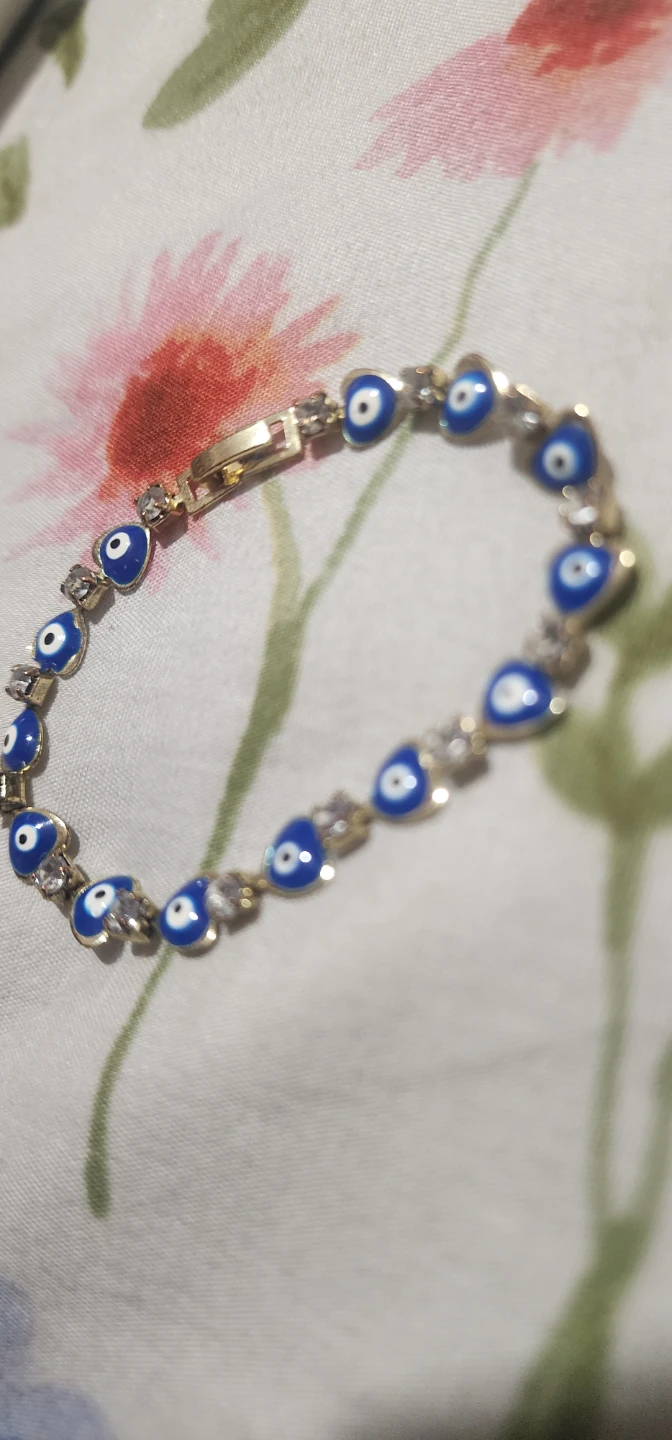 Gold Tone Evil Eye Heart Bracelet - photo 3