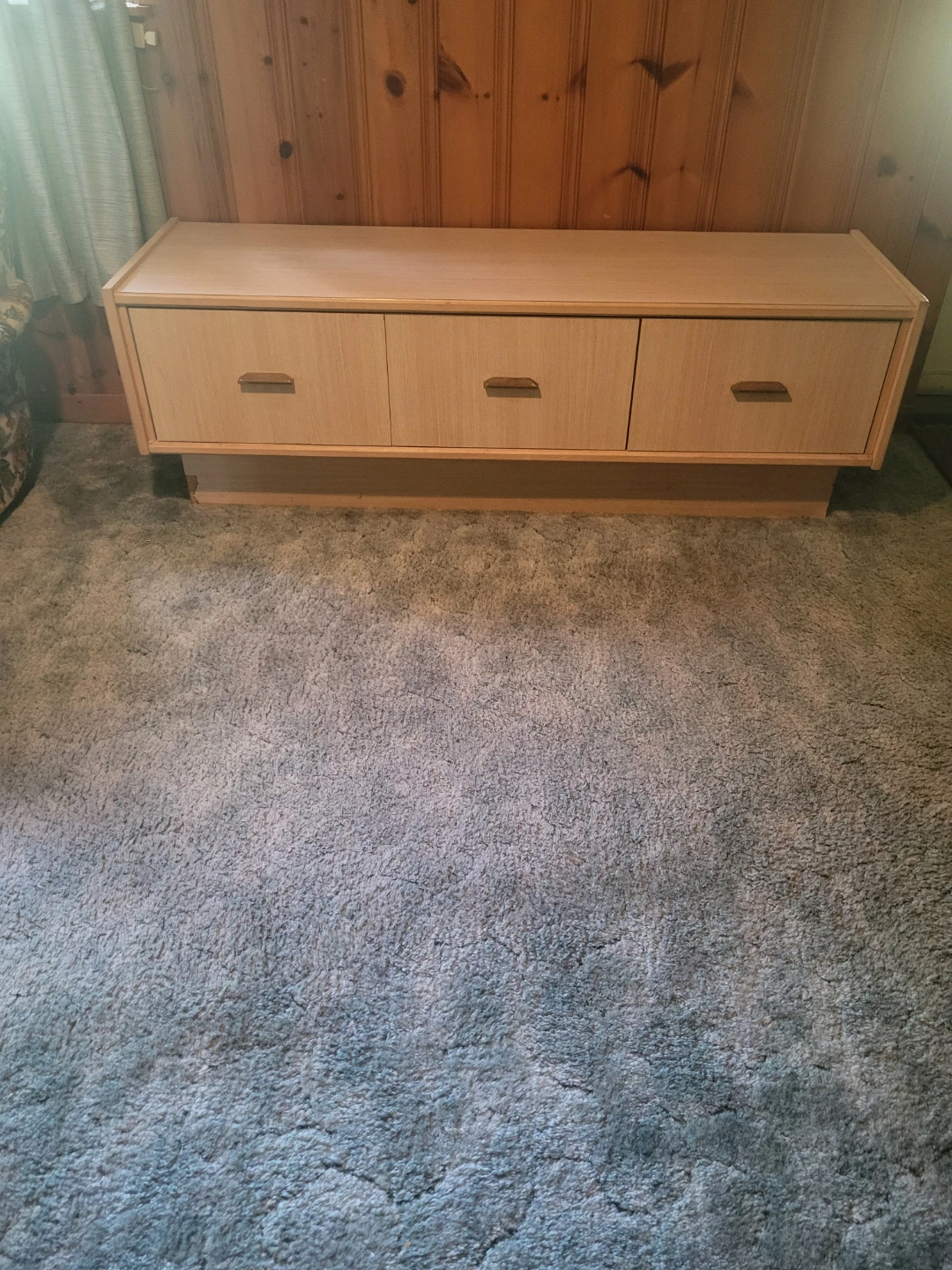 Wooden media console with 3 drawers
