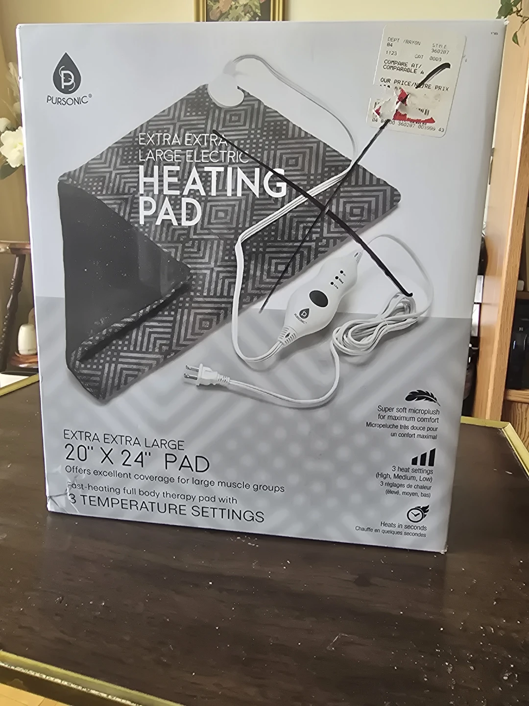 Pursonic Extra Extra Large Electric Heating Pad 20" x 24"