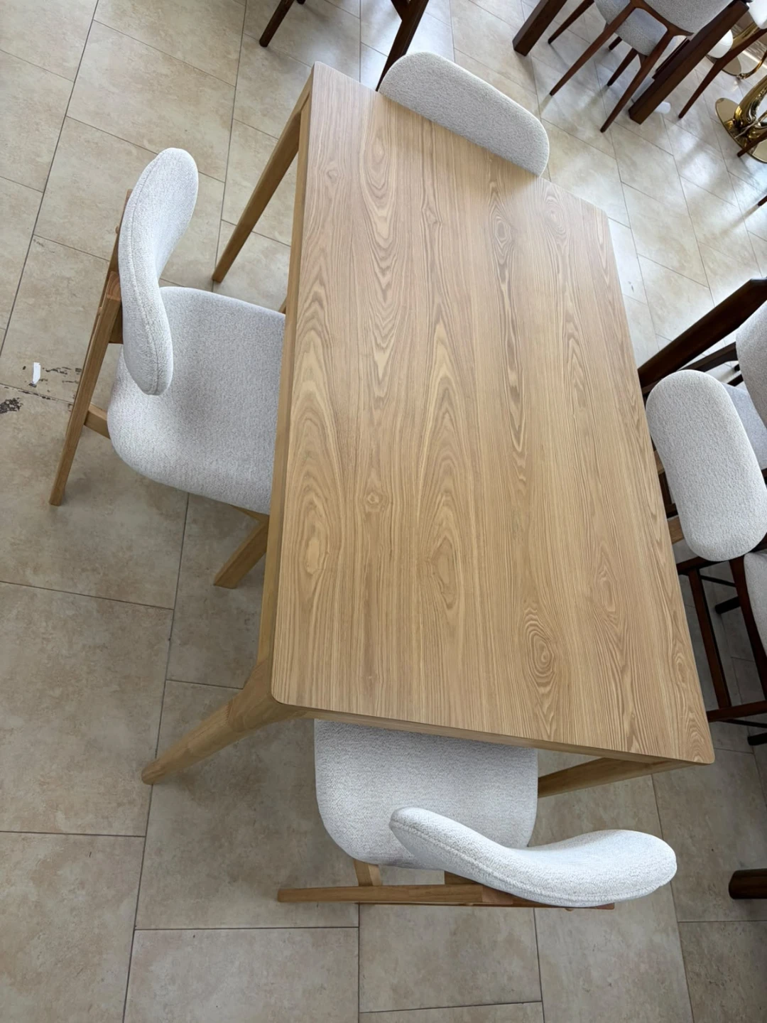 Wooden Dining Table with Upholstered Chairs - photo 2