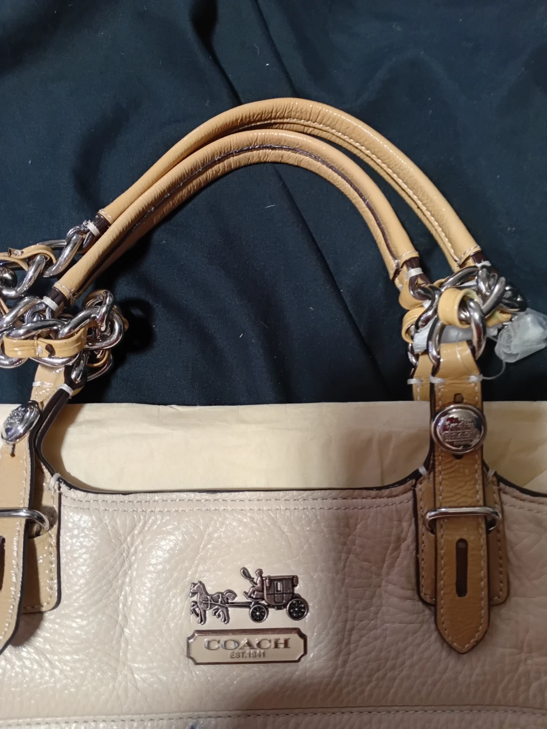 Coach Cream Leather Tote Bag