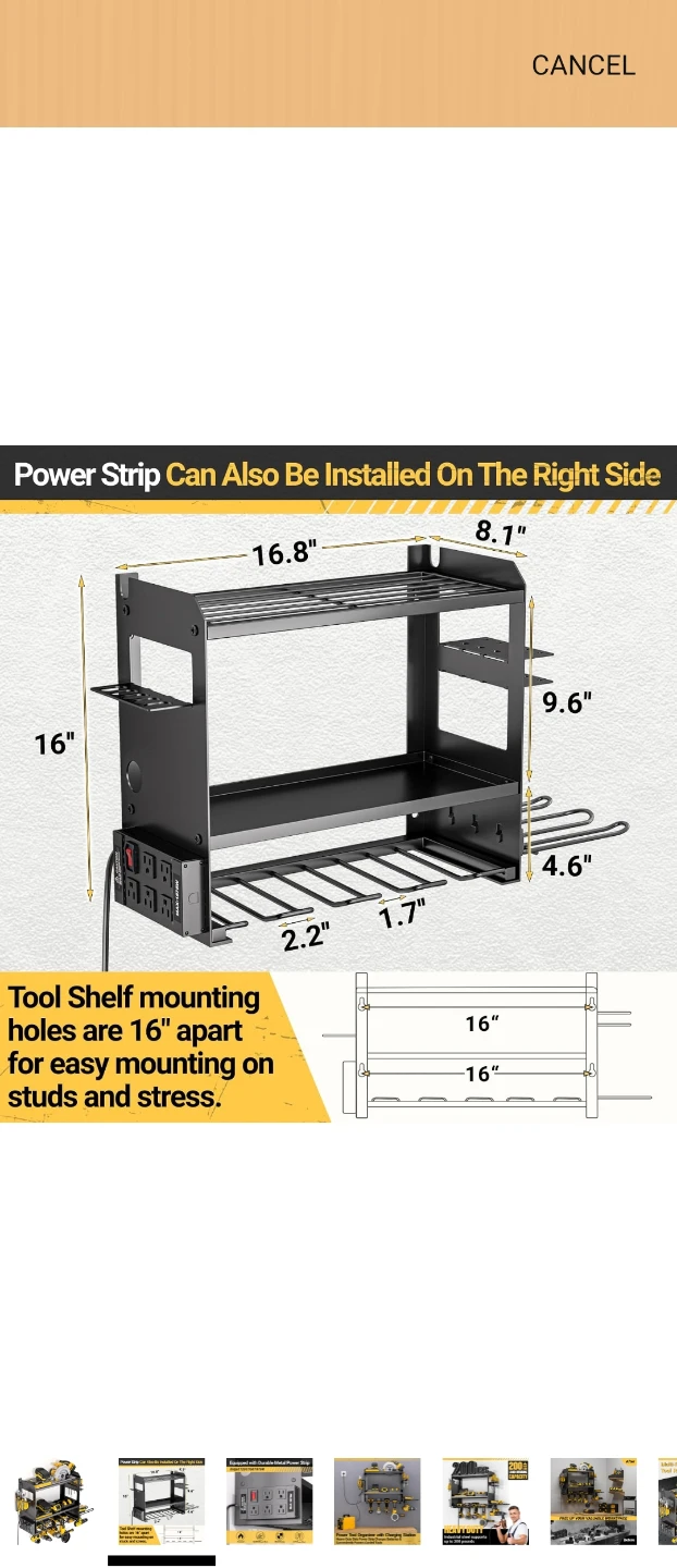 Power Tool Organizer with Charging Station - photo 2