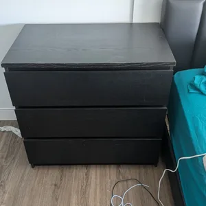 ikea malm 3 drawer dresser black brown IKEA Malm Black 3-drawer Dresser