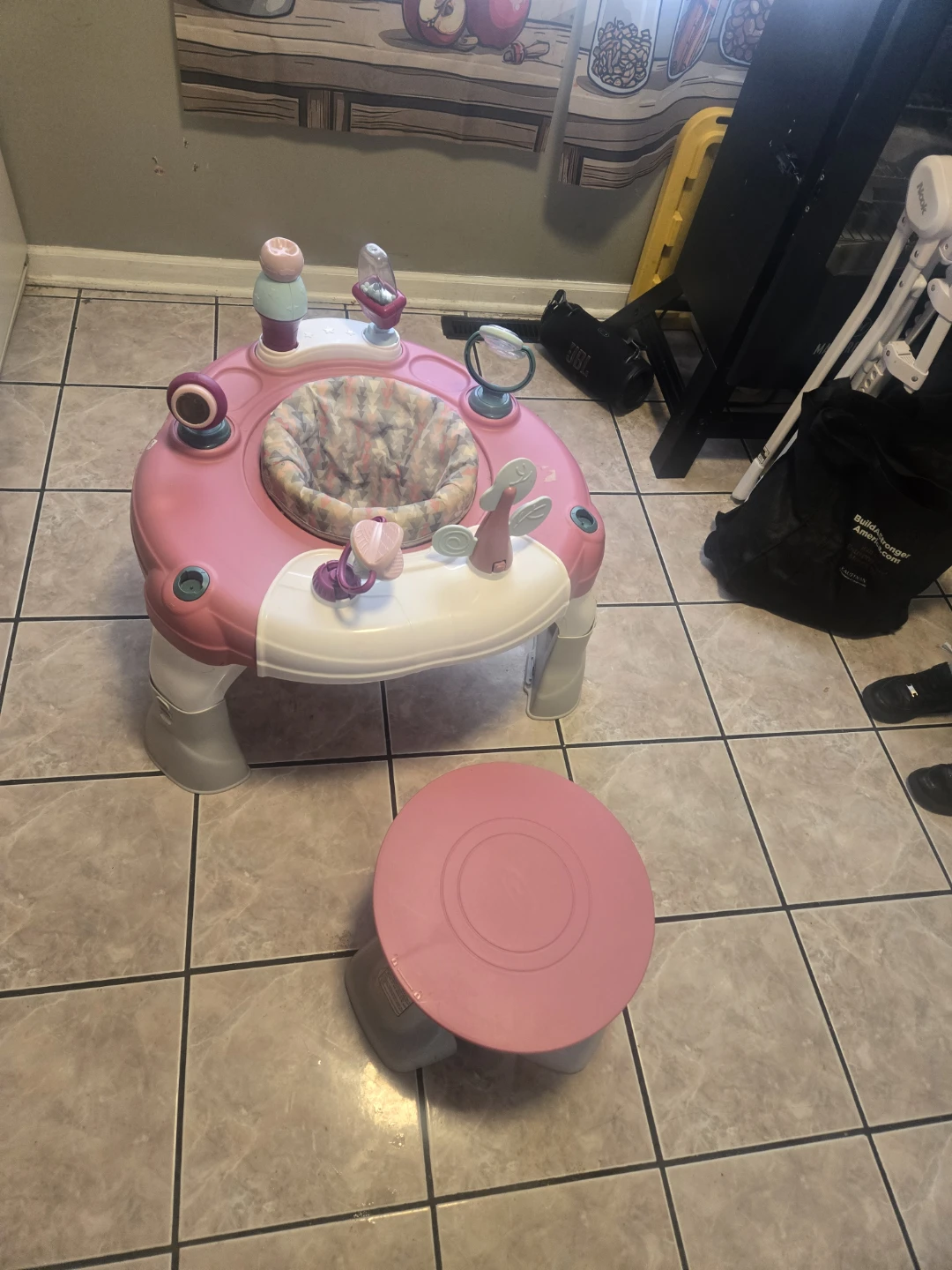 Pink Baby Activity Center with Seat and Stool - photo 2