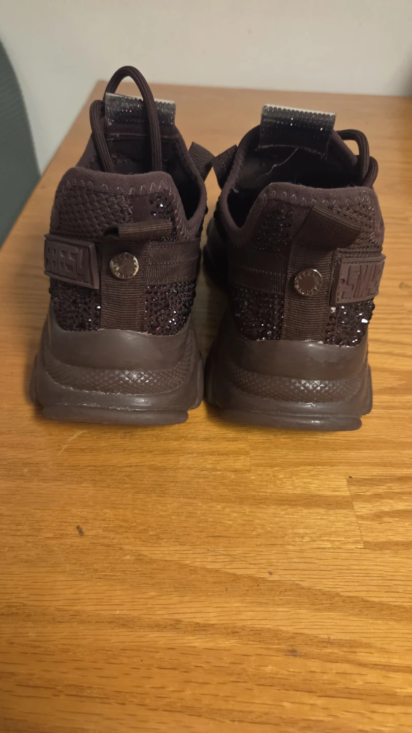 Steve Madden Chunky Rhinestone Sneakers dark red  Women's Size 7 - photo 5