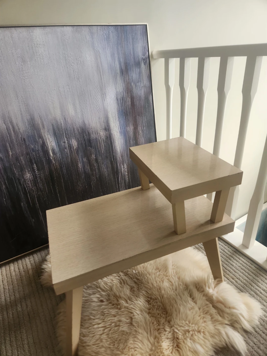 Two-tier 1950s wood side table - photo 3