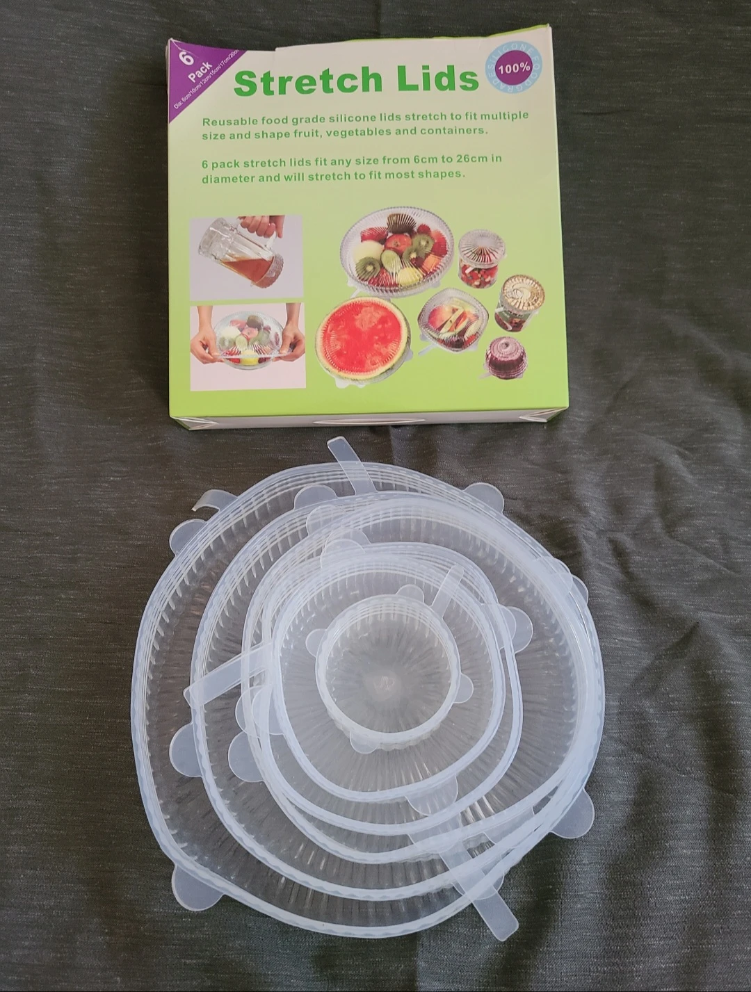 Reusable Silicone Stretch Lids x 6 ⚽️