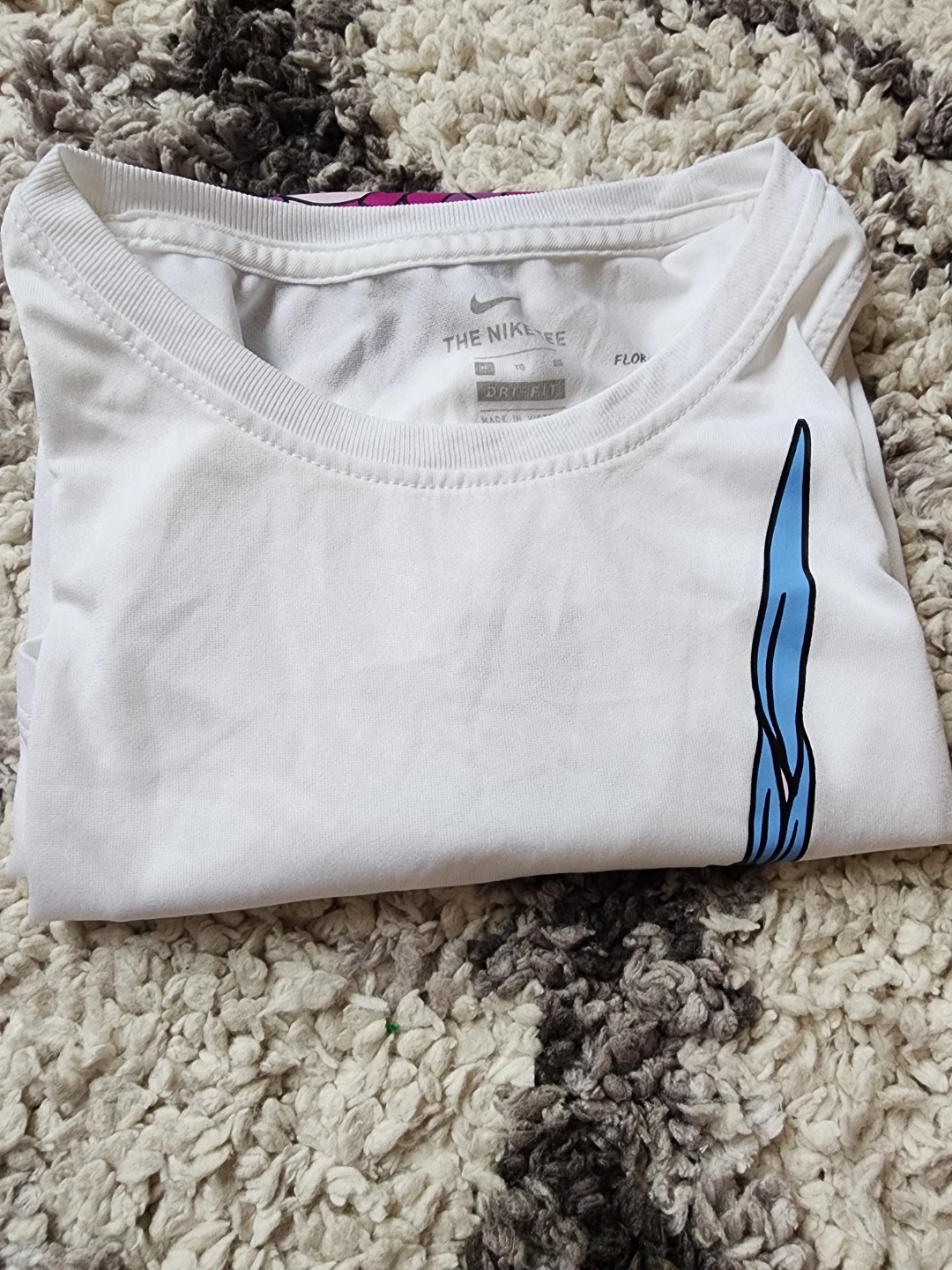 Nike Dri-FIT White Floral Swoosh Tank Top - Medium - photo 3