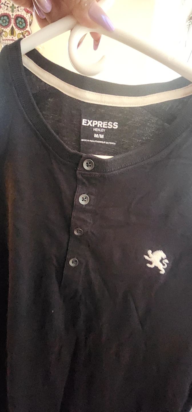 Express Black Henley T-Shirt - photo 3