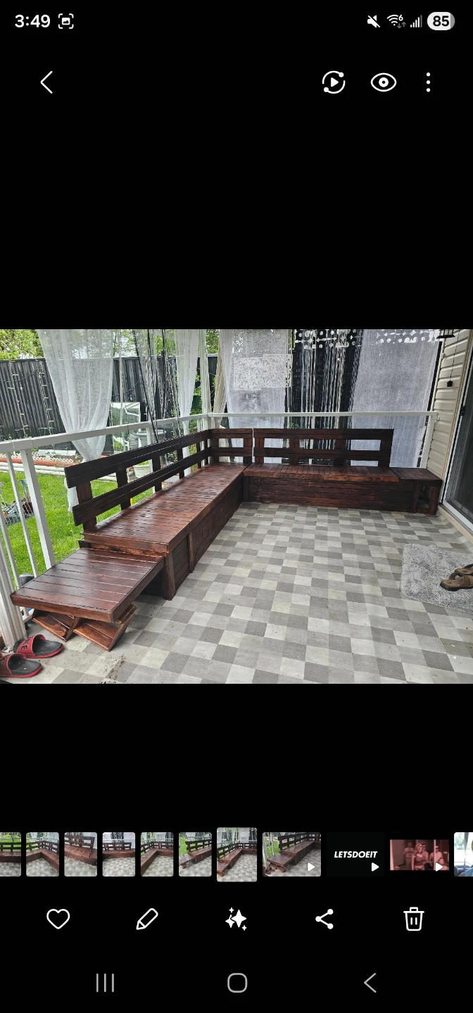 Wooden Outdoor Sectional Sofa and Table Set - photo 3