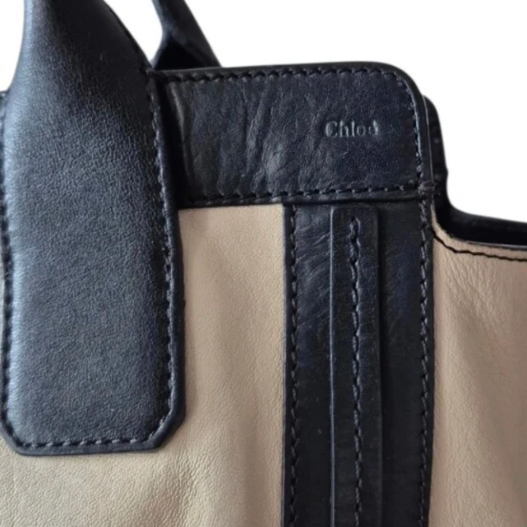 Chloe Two Tone Leather Tote Bag. - photo 3