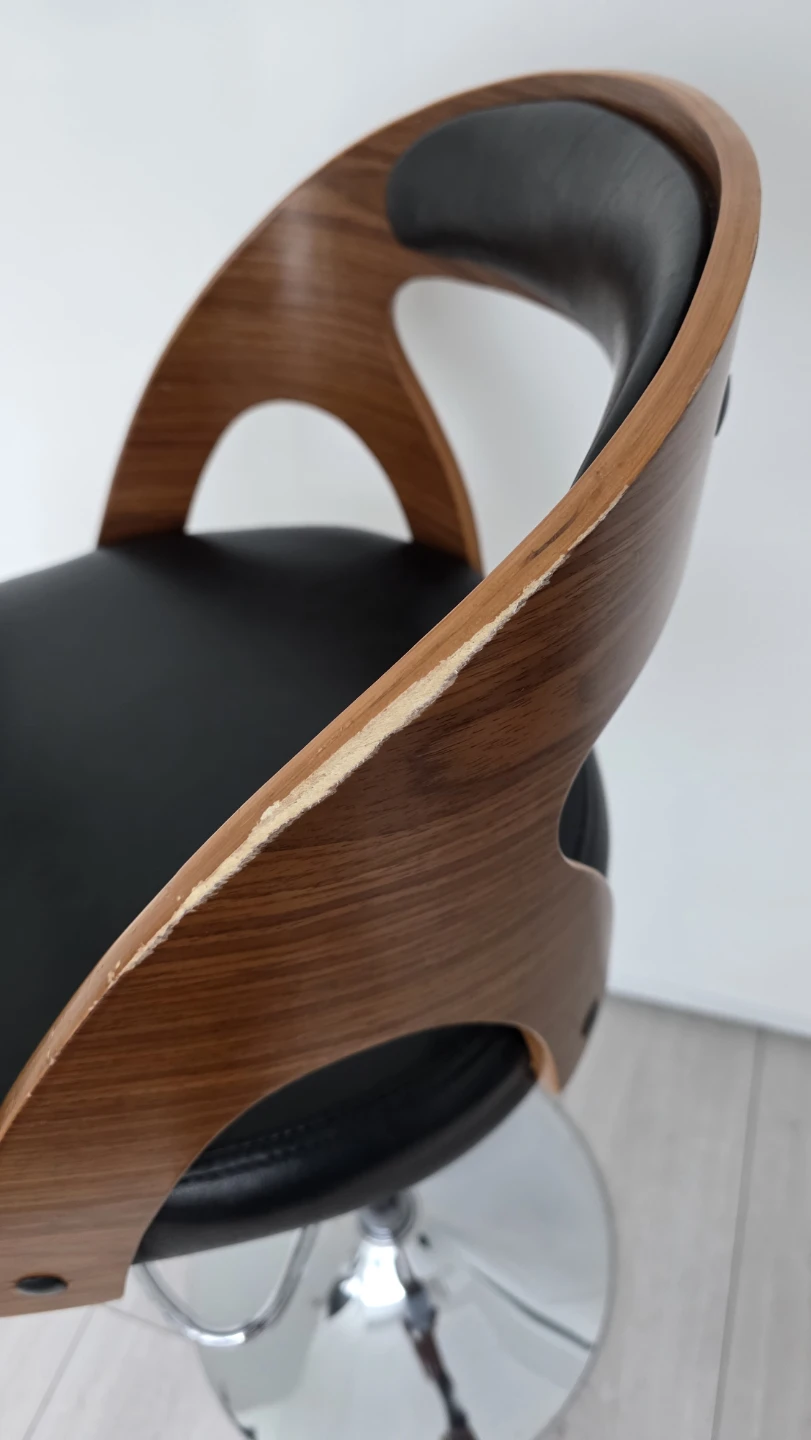 MOVING SALE- Adjustable Bar Stools - Black Leather & Wood - photo 5