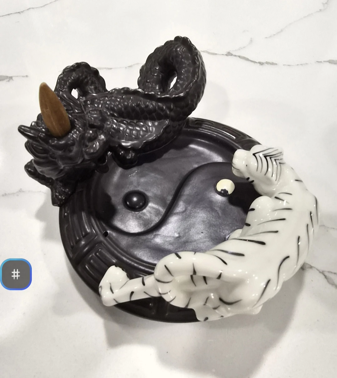 Yin Yang Dragon and Tiger Incense Burner Holder - photo 2