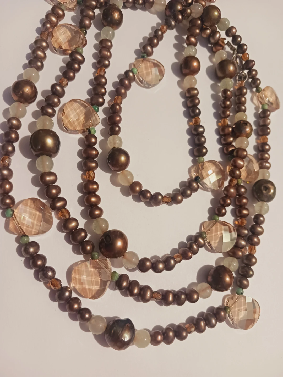 Freshwater Pearls, Smokey Quartz & Moonstone Long 56"  Necklace - photo 4