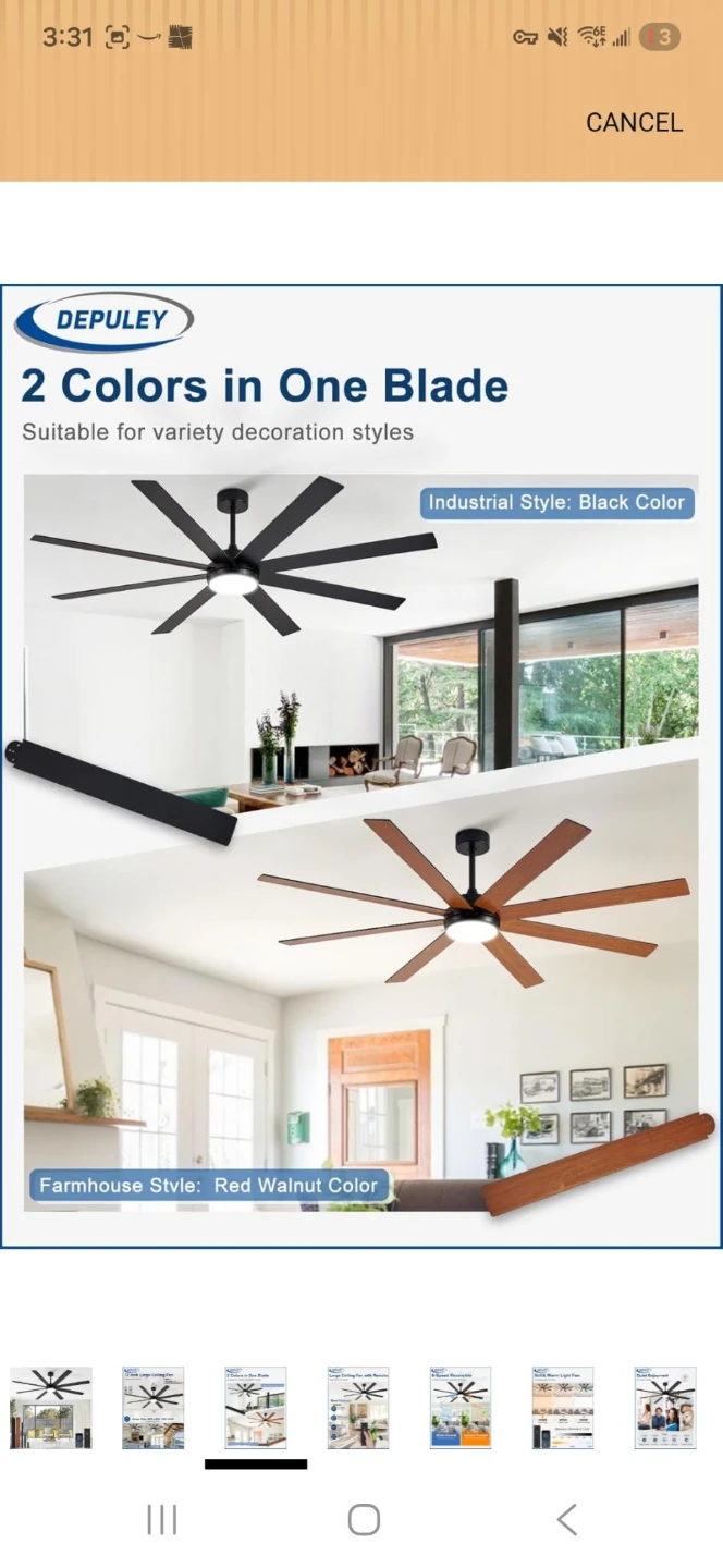 DEPULEY 72 Inch Large Ceiling Fan - photo 5