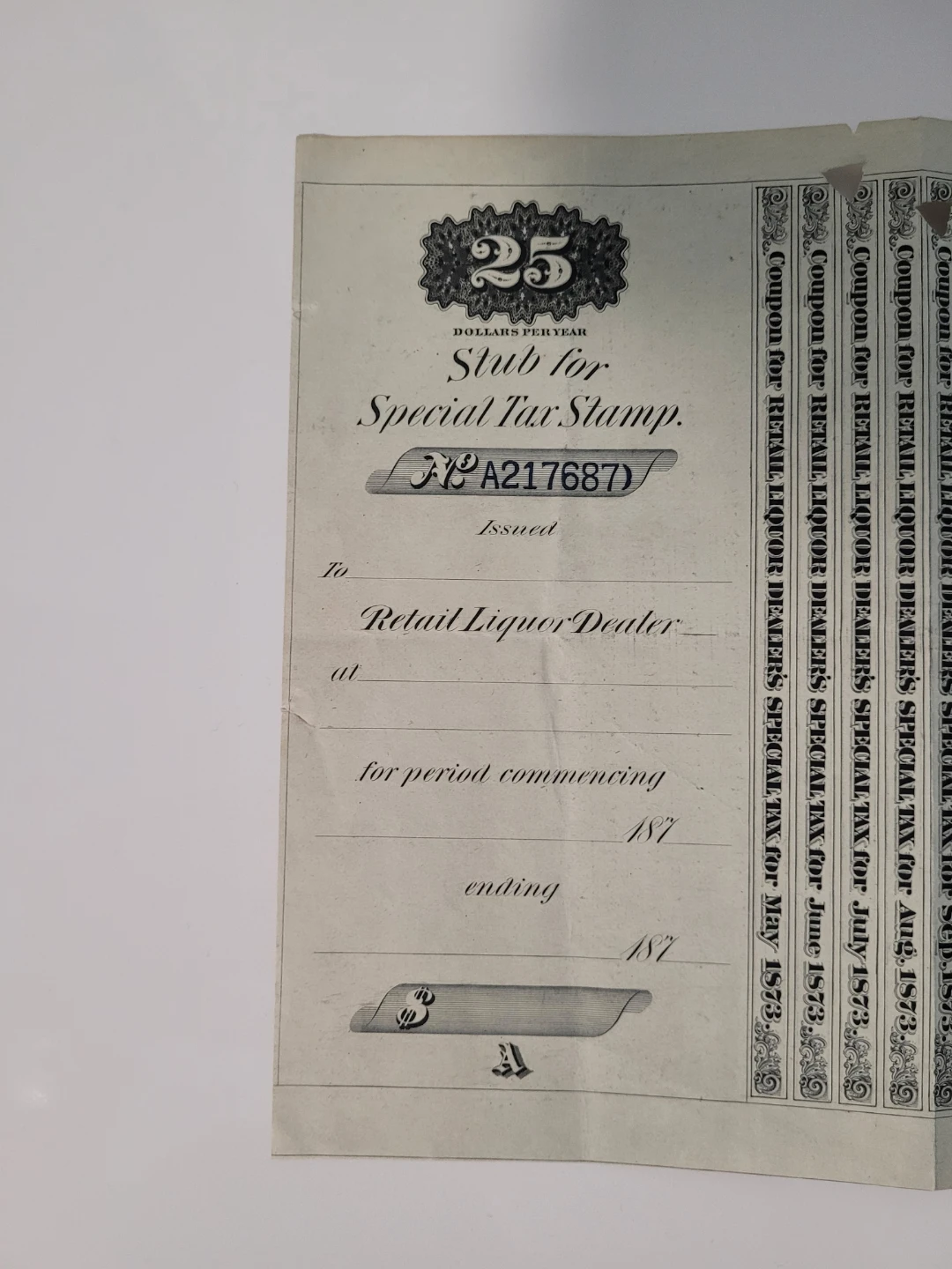 United States Special Tax Stamp for Retail Liquor Dealer - photo 5