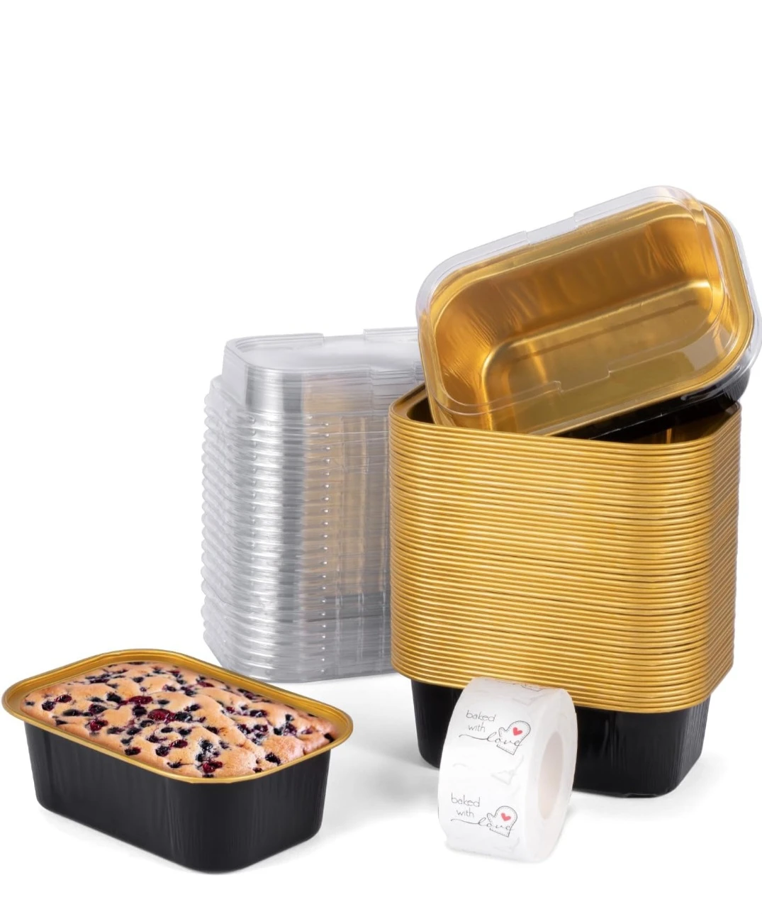 50 Pack Aluminum Foil Food Containers with Lids - photo 3