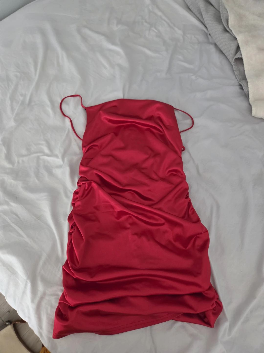 Forever 21 Red Ruched Mini Dress