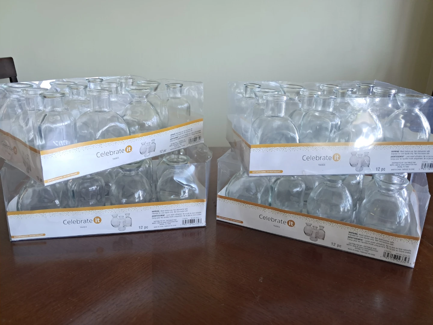 Celebrate It Glass Vases - 48 pc + 12 pc medium sizes