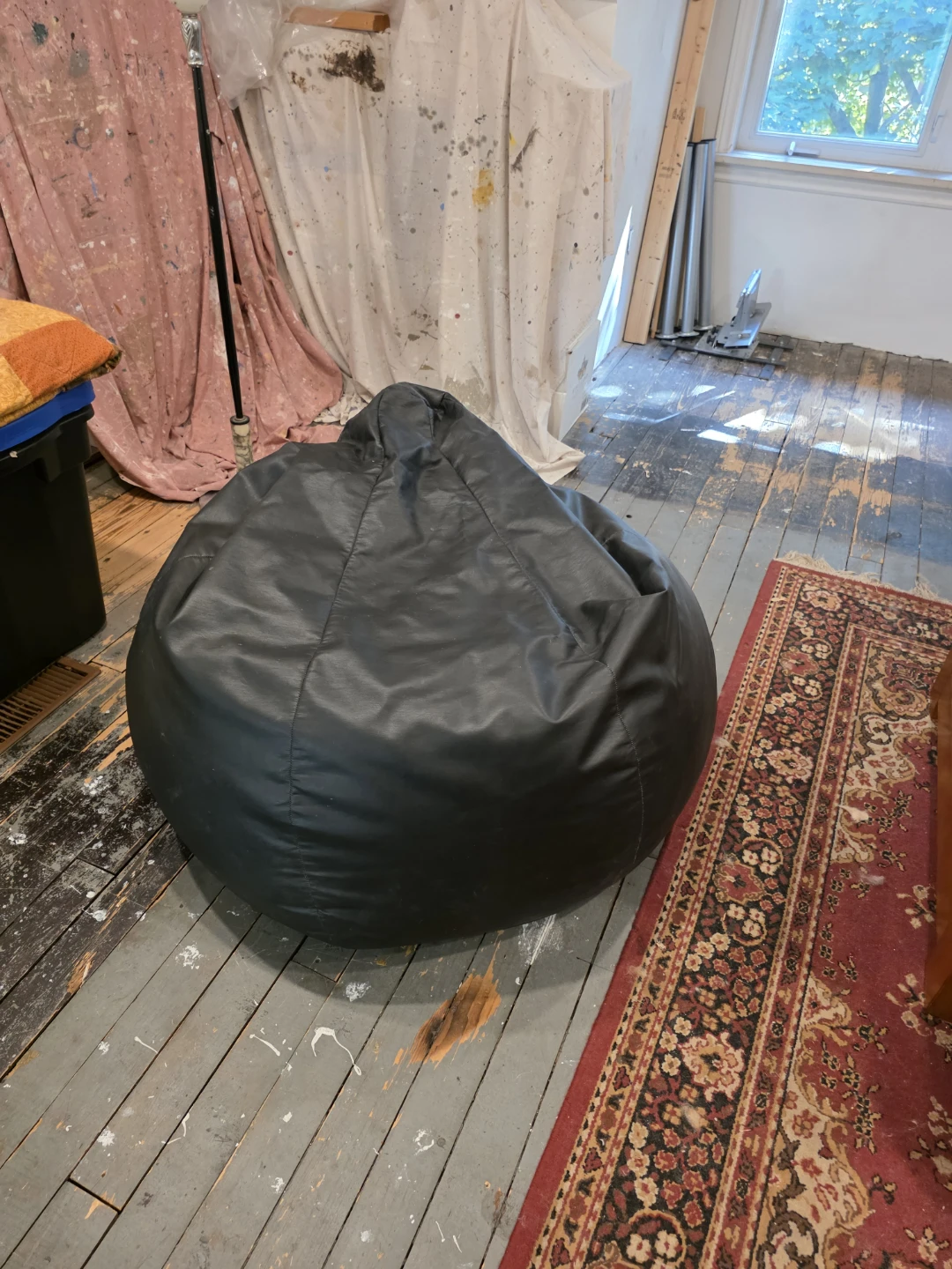 Black beanbag chair