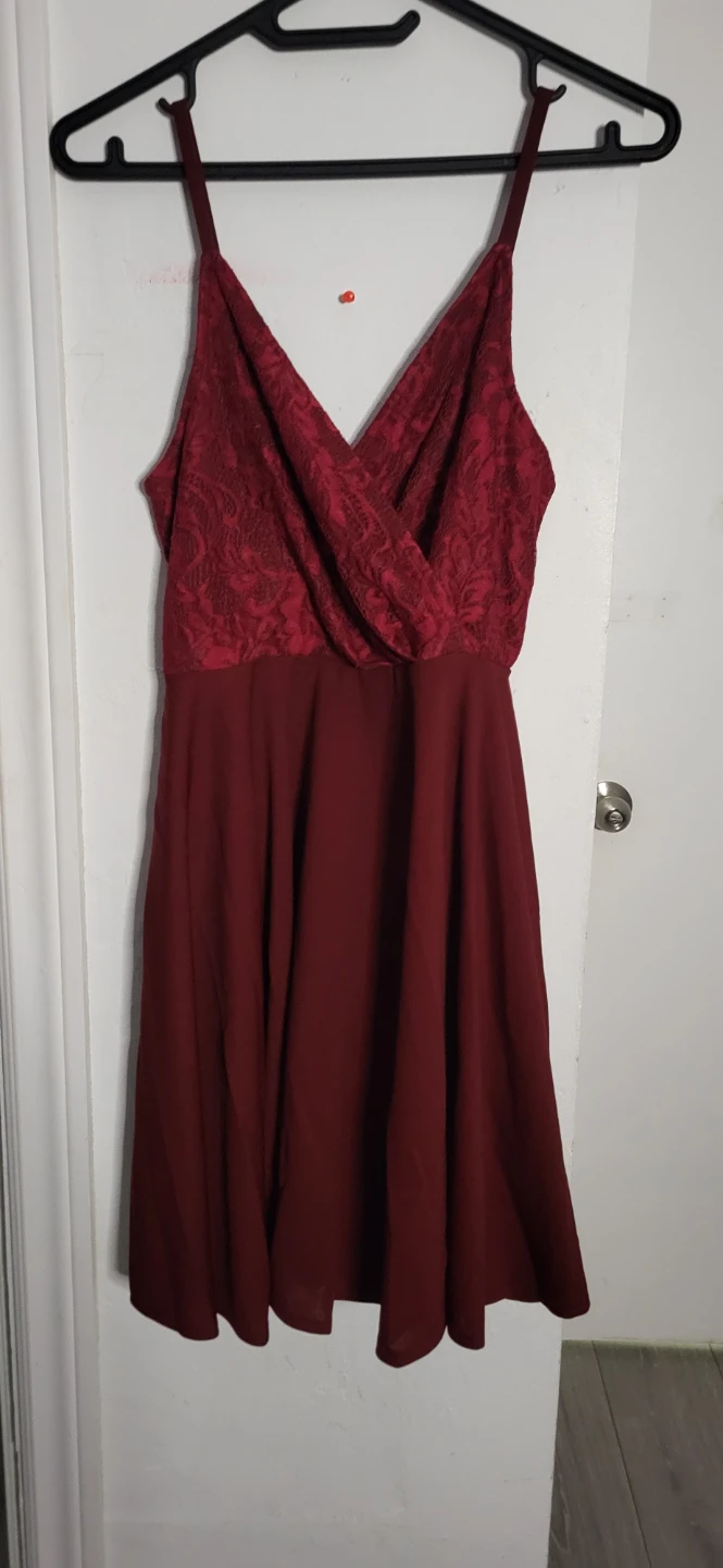 SHEIN Women's Red Lace Dress