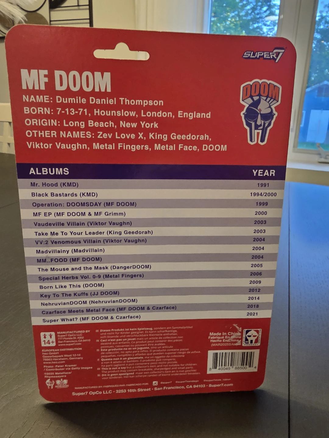 Super7 MF DOOM Supervillain Metalface Collectible Action Figure - photo 2